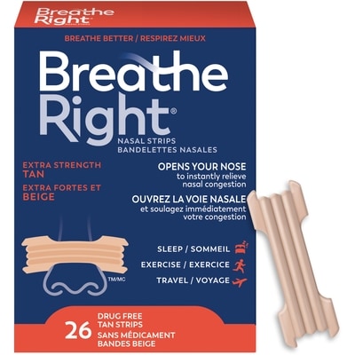 Breathe Right Nasal Strips Extra Tan 26 ea, $0.81/1ea