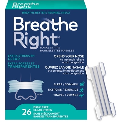 Breathe Right Extra Clear Nasal Strips 26 ea, $0.81/1ea