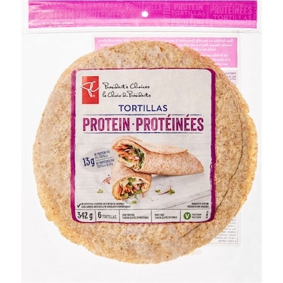 President's Choice Protein Tortillas 342 g, $1.37/100g