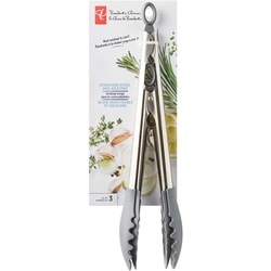Locking Tong Set, Stainless Steel and Silicone, Set of 3