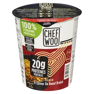 Chef Woo Bols au bœuf braisé ramens 71 g, 3,51 $/100g