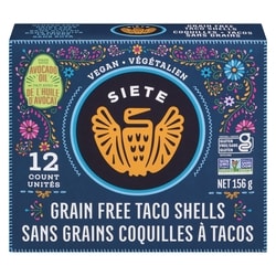 Siete Sans Grains Coquilles à Tacos 156 g, 5,44 $/100g