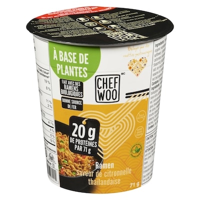 Chef Woo Bols à la citronnelle thaï ramens 71 g, 3,51 $/100g