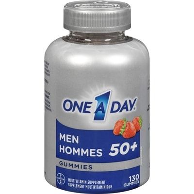 One A Day Gummies multivitamines pour hommes de 50 ans et plus 130 ea, 0,12 $/1ch