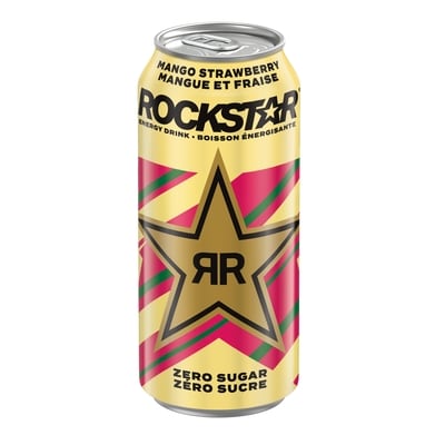 Rockstar Pure Zero Strawberry Mango Energy Drink 473 ml, $0.84/100ml
