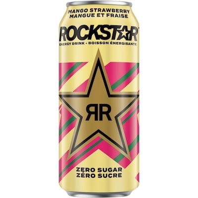 Rockstar Boissons énergisantes fraise mangue 473 ml, 0,84 $/100ml