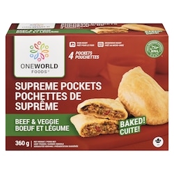 One World Halal Beef & Veggie Supreme Pockets 360 g, $1.94/100g