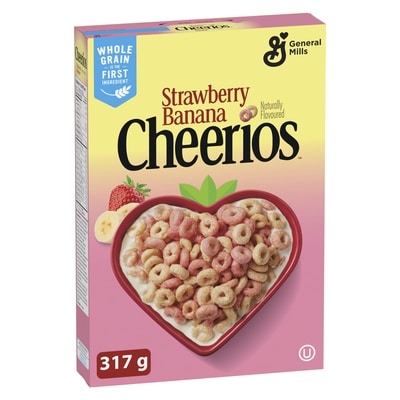 General Mills Strawberry Banana Breakfast Cereal, Whole Grains 317 g, $0.95/100g