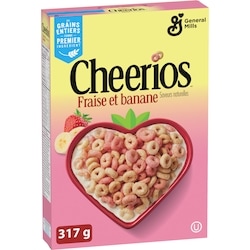 General Mills Cheerios à la Fraise et à la Banane, Céréales à Base de Grains Entiers 317 g, 1,83 $/100g