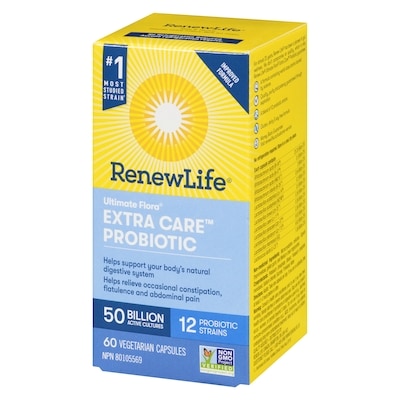 Ultimate Flora Extra Care Probiotic, 50 Billion Active Cultures, 60 Vegetarian capsules
