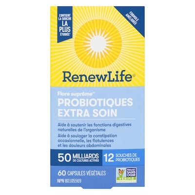 Supplément de probiotiques Flore suprêmeMC Extra, 50 milliards de cultures actives, 60 capsules