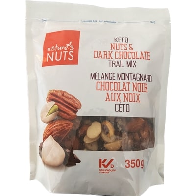 Nature’s Nuts Mélange de noix et de chocolat noir, Keto 350 g, 3,71 $/100g