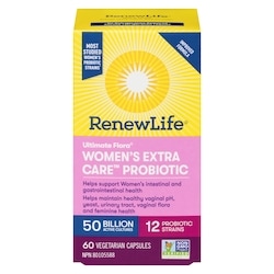 Ultimate Flora Women's Extra Care Probiotic, 50 Billion Active Cultures, 60 Vegetarian capsules