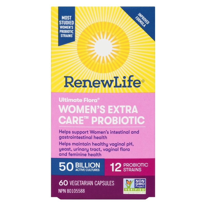 Ultimate Flora Women's Extra Care Probiotic, 50 Billion Active Cultures, 60 Vegetarian capsules