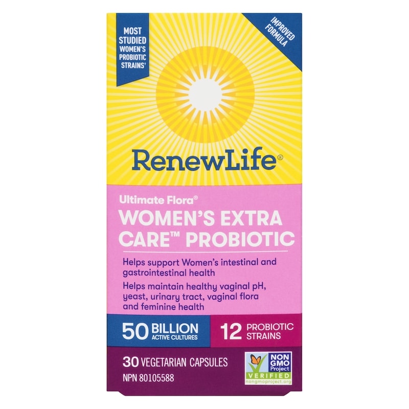 Ultimate Flora Women's Extra Care Probiotic, 50 Billion Active Cultures, 30 Vegetarian capsules