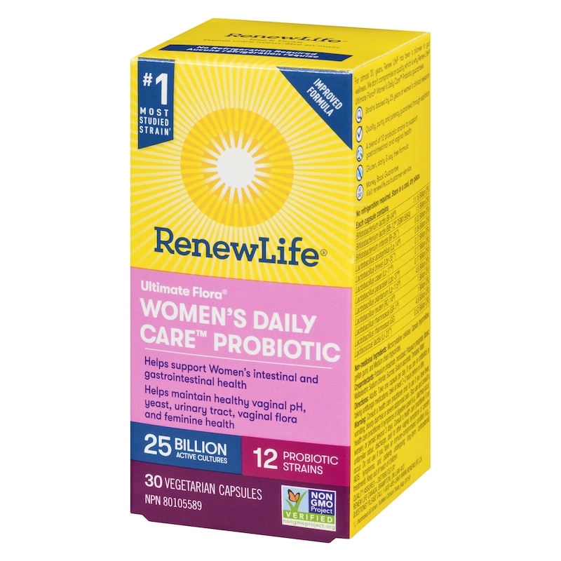 Ultimate Flora Women's Daily Care Probiotic, 25 Billion Active Cultures, 30 Vegetarian capsules