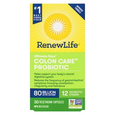 Ultimate Flora Colon Care Probiotic, 80 Billion Active Cultures, 30 Vegetarian Capsules