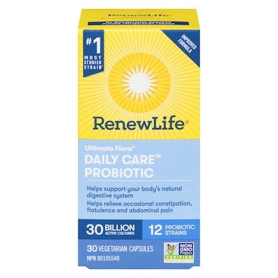 Renew Life Ultimate Flora Daily Care™ Probiotic, 30 Billion Active Cultures, 30 Vegetarian capsules 30 ea, $1.40/1ea