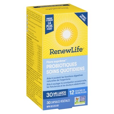 Supplément de probiotiques Flore suprêmeMC Soins quotidiens, 30 milliards de cultures actives, 30 capsules