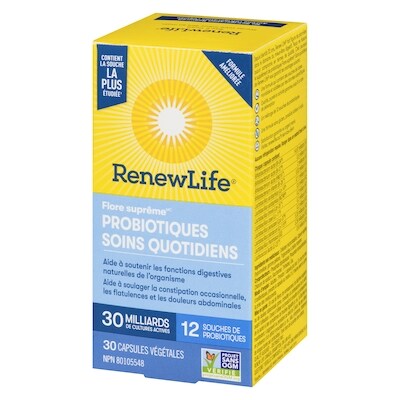 Supplément de probiotiques Flore suprêmeMC Soins quotidiens, 30 milliards de cultures actives, 30 capsules