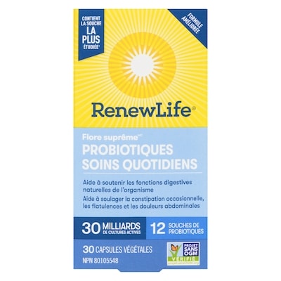 Supplément de probiotiques Flore suprêmeMC Soins quotidiens, 30 milliards de cultures actives, 30 capsules