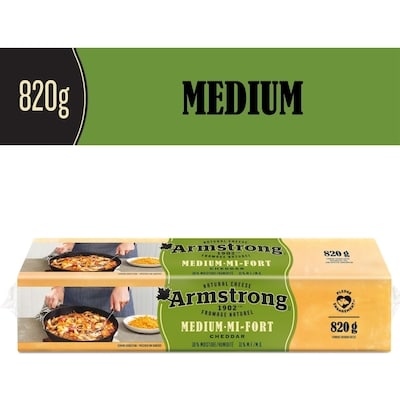 Armstrong Medium Cheddar Cheese 820 g, $1.58/100g
