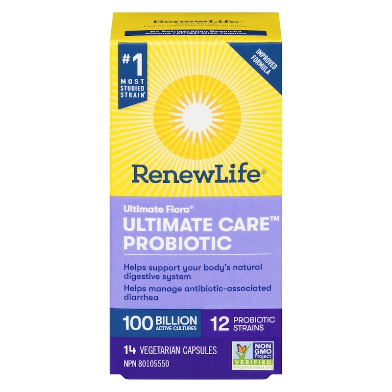 Ultimate Flora Ultimate Care Probiotic, 100 Billion Active Cultures, 14 Vegetarian capsules