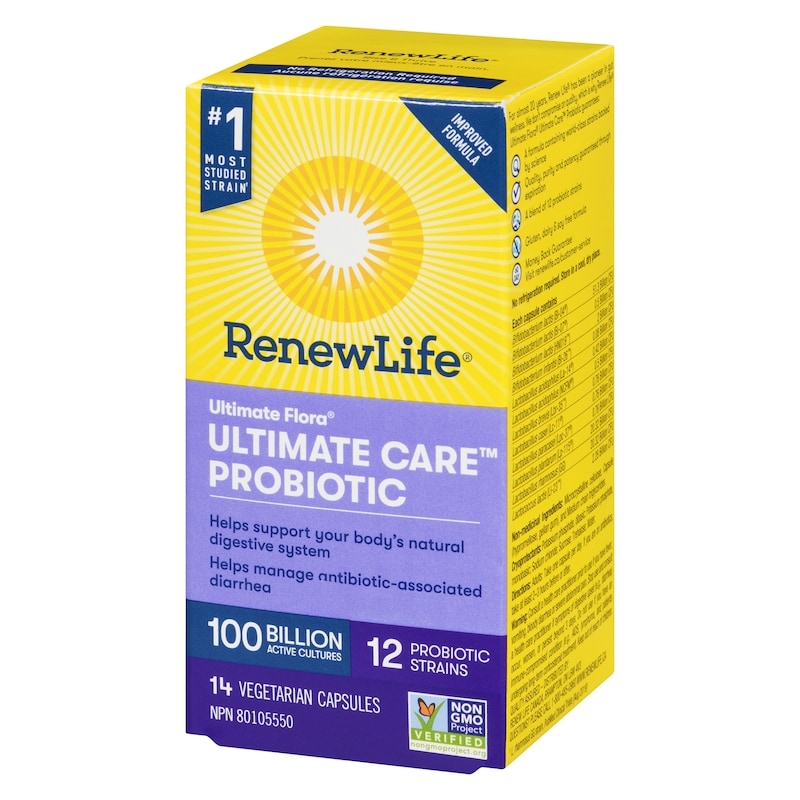 Ultimate Flora Ultimate Care Probiotic, 100 Billion Active Cultures, 14 Vegetarian capsules