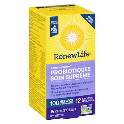 Supplément de probiotiques Flore suprêmeMC Soin suprême, 100 milliards de cultures actives, 14 capsules