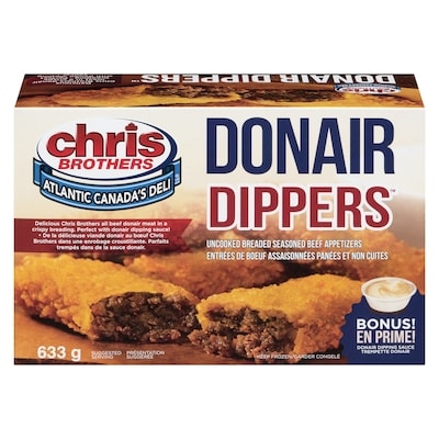 Chris Brothers Donair Dippers Uncooked Breaded Seasoned Beef Cutlettes 633 g, $1.74/100g