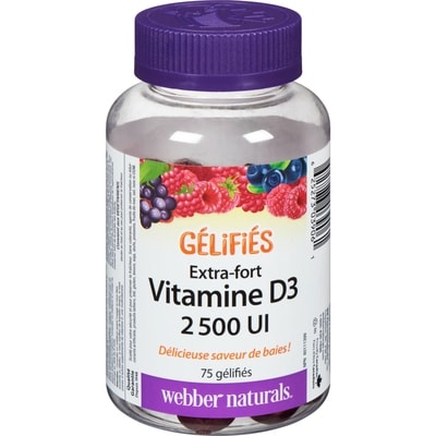 Webber Naturals Gélifiés vitamine d3 extra-fort 2 500 ui 75 ea, 0,23 $/1ch