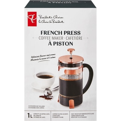 le Choix du Président Cafetière à piston en cuivre 1 ea, 25,00 $/1ch