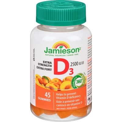 Jamieson Gummies Extra Strength Vitamin D3 2500IU 45 ea, $0.31/1ea