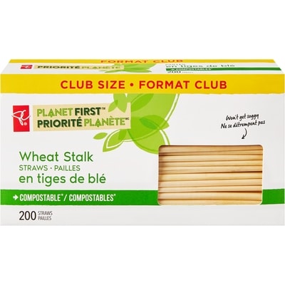 President's Choice Planet First Wheat Stalk Straws, Compostable, 200 Straws 200 ea, $0.05/1ea
