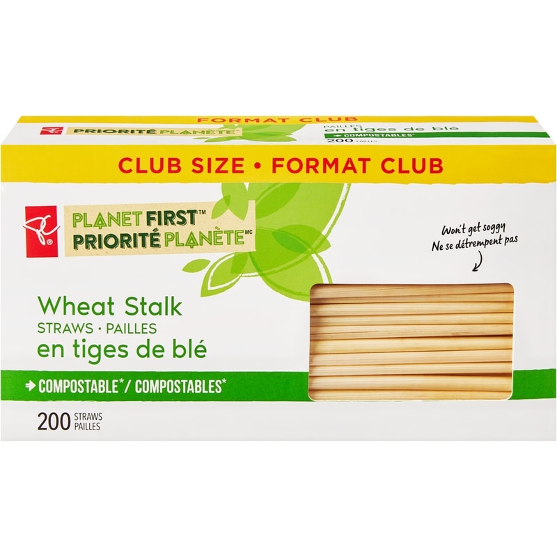 Planet First Wheat Stalk Straws, Compostable, 200 Straws