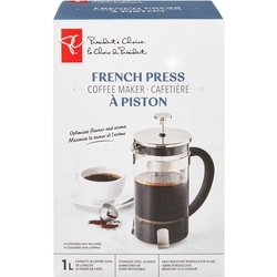 le Choix du Président Cafetière à piston en acier inoxydable 1 ea, 25,00 $/1ch