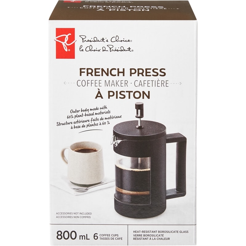 President's Choice 6-Cup Coffee Press, Black - 1 ea | No Frills Online