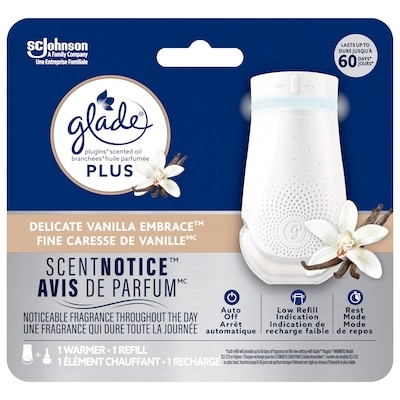 Glade Branchées Plus Huile parfumée nécessaire de départ un élément chauffant et une recharge, Fine Caresse de vanille 1 ea, 10,99 $/1ch