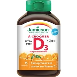 Jamieson Vitamine D3 À Croquer Extra Fort 75 ea, 0,13 $/1ch