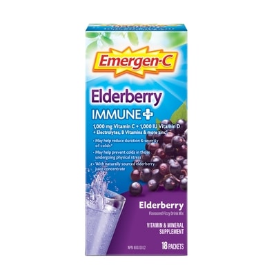 Emergen C Immune Plus Vitamin & Mineral Supplement Elderberry 18 ea, $1.08/1ea
