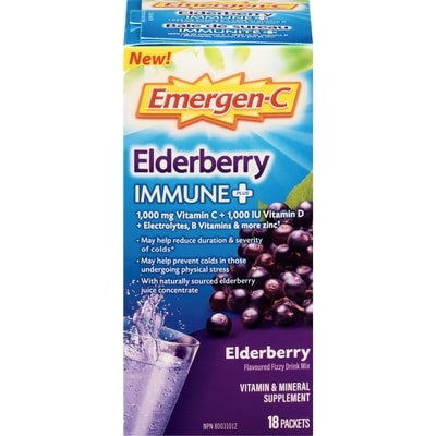Emergen C Immune Plus Vitamin & Mineral Supplement Elderberry 18 ea, $0.97/1ea