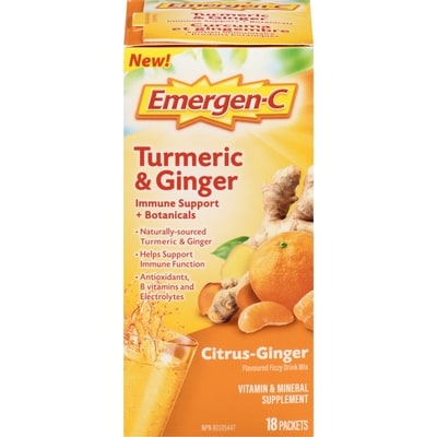 Emergen C Vitamin & Mineral Supplement Turmeric & Ginger Citrus-Ginger 18 ea, $0.82/1ea