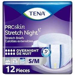 Proskin Night Stretch Briefs Adult Diaper,S/M, 12Count