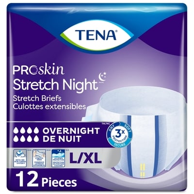 TENA Proskin Culottes ajustables pour incontinence Stretch, absorption Super, Grand/Tres grand , 12 unités 12 ea, 2,00 $/1ch