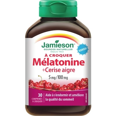 Jamieson Mélatonine + Cerise aigre 5 mg/100 mg 30 ea, 0,53 $/1ch
