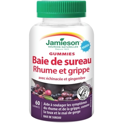 Jamieson Baie De Sureau Rhume et Grippe Gummy 60 ea, 0,28 $/1ch