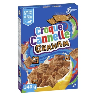 General Mills Croque Cannelle Graham, Céréales Pour le Petit-déjeuner, Grains Entiers 340 g, 1,18 $/100g
