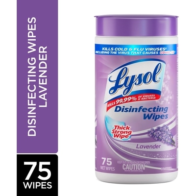 Lysol lingettes désinfectantes, à la lavande 75 ea, 0,08 $/1ch