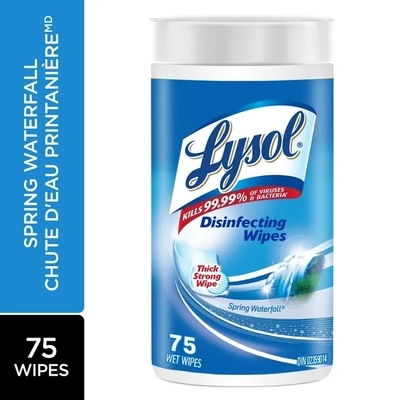 Lysol Disinfecting Wipes, Spring Waterfall 75 ea, $0.08/1ea