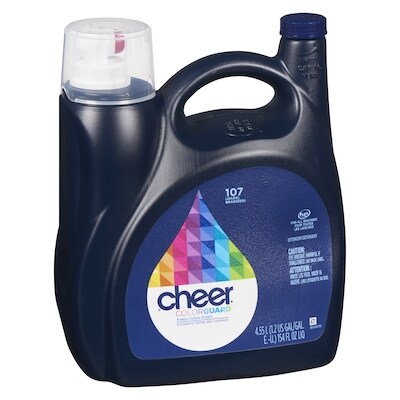 Détergent à lessive liquide Cheer, compatible avec les laveuses HE, 107 brassées